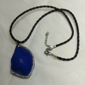 Blue Agate Pendant Necklace